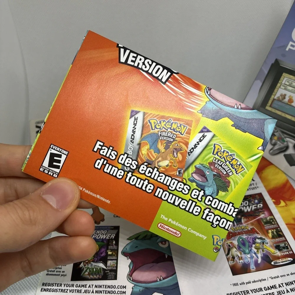 Pokemon Fire Red Leaf Green Game Boy Advance Promo Poster + Nintendo Powr Insert
